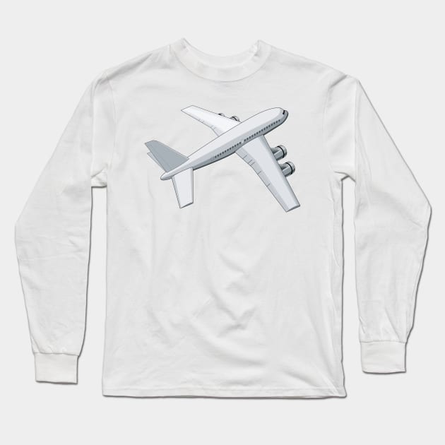 Jetliner Top View Retro Long Sleeve T-Shirt by retrovectors